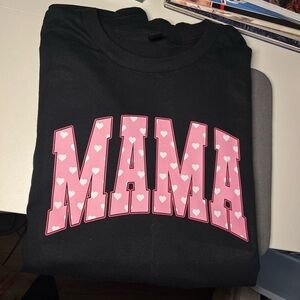 Mama Hearts NEW black crewneck sweatshirt